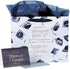 Christian Art Gifts Landscape Gift Bag Set - Hope and A Future - Jeremiah 29:11 Inspirational Bible Verse, Navy