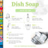 Non-Toxic Natural Liquid Dish Soap | Long-Lasting Sweet Basil Fresh Scent | Includes 1 Empty Refill Bottle (16oz), 2