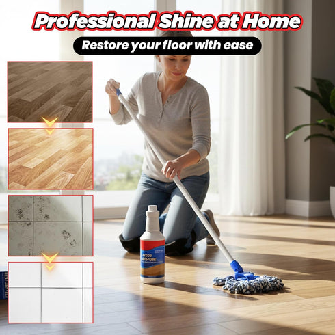 ROVIA (2 Floor Restore for Wood Floors - Floor Clean Restorer & Polish for Tile, Shine Wood, Laminate, Vinyl, Bamboo