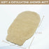 Natural Ramie Dual Sided Exfoliating Glove, White Hand Mitt Shower Scrubber, Pack of 2, Machine Washable