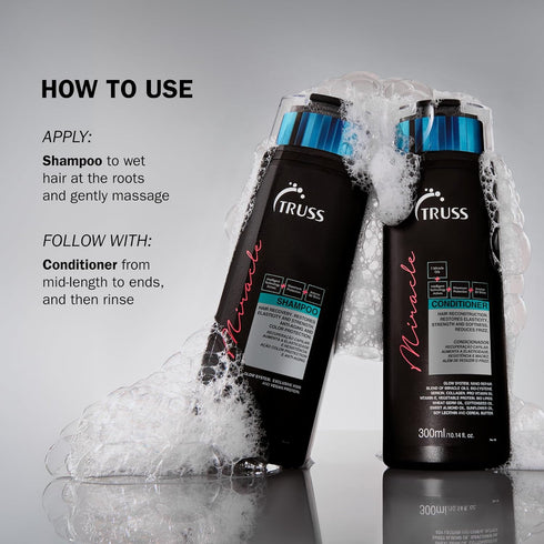 TRUSS Miracle Hair Shampoo - Anti-Aging & Color Protection Shampoo for Women & Men, 10.14 oz
