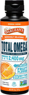 Barlean's Total Omega 3 6 9 Liquid Fish Oil Supplement with Borage and Flaxseed Oil, 2400 mg of Omegas - 8 oz