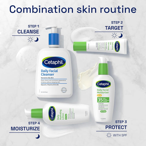 Cetaphil Face Moisturizer | Daily Oil Free Facial Moisturizer with SPF 35 | For Dry or Oily Combination Sensitive Skin