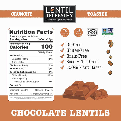 Pack, 4 oz 3 Pack Lentil Telepathy Sweet & Smoky Variety Snack Crunchy Lentil Snacks, Plant Based, Gluten Free