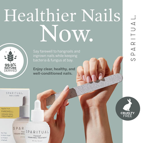 SPARITUAL Apple Fruit FAREWELL VEGAN NAIL TREATMENT, Protect Against Nail Damage 0.5oz