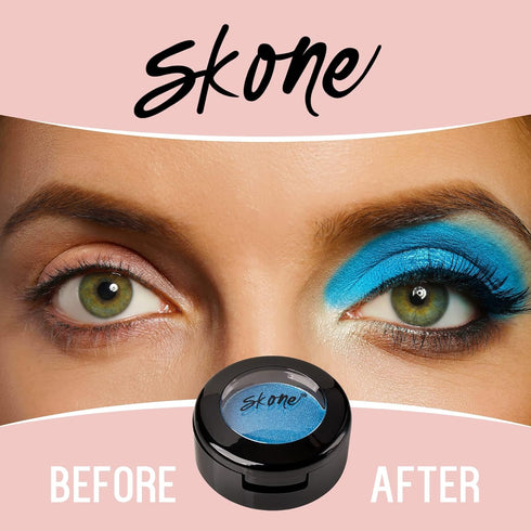 Skone Cosmetics Gems Eye Shadow, Highly Pigmented Longwear Eye Makeup, Single Shimmery Blue Eyeshadow - Ultra-Blendable