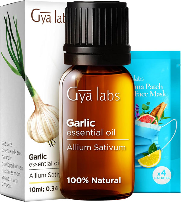 Gya Labs Garlic Essential Oil for Diffuser, 0.34 Fl Oz, 100% Pure Natural for Skin, Hair, Candle Making Scent
