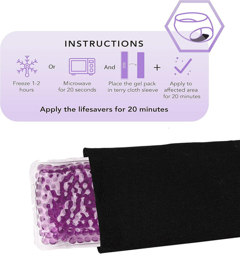 Reusable Perineal Ice Packs for Postpartum, 3 Ice Packs with Soft Satin Sleeves, Hot or Cold Functionality
