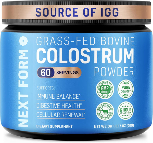 Next Form Bovine Colostrum Powder for Women &Men Source of IgG & IgA Grass-Fed,