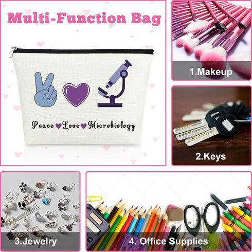 Microbiology Gifts for Women | Makeup Bag for Laboratory Technician and Biology Teacher Appreciation