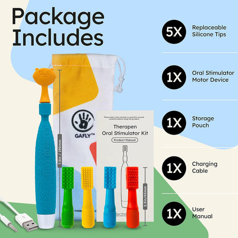 Setting, GAFLY Therapen: Rechargeable Oral Massager for Speech Therapy, Sensory Brush, Speech Therapy Toys, Adjustable