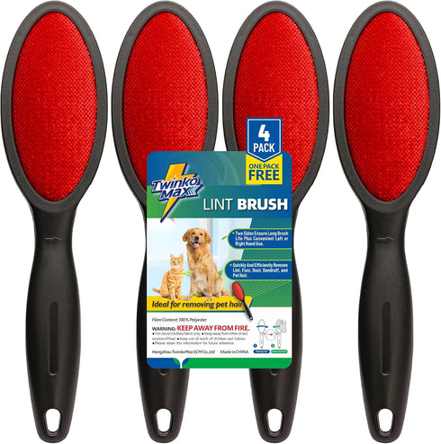 Lint Brush, Pet Hair Remover, 2-Sided Reusable Clothes Brush for Sheet and Carpet Cleaning