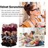 Whaline 6 Big Hair Scrunchies - Velvet Elastics Large Hair Bobble Bands for Women, Soft Hair Ties in 6 Colors