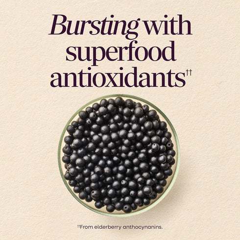 Immune Gummies Immune Gummy 2+*, 60 Gummies Natures Way Sambucus Kids Elderberry with Black Elderberry Extract, Daily