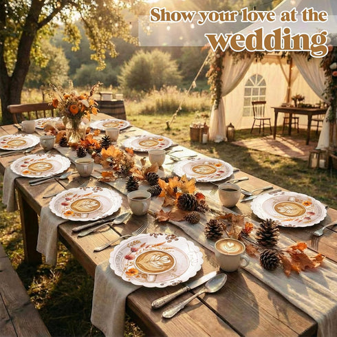 Havawish 100 Set Pcs Love Is Brewing Coffee Bridal Shower Party Plates Decoration Coffee Paper Plate Love Is Brewing