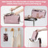 Magic Sequin Travel Cosmetic Bags - Reversible Glitter Makeup Organizer Bag for Women (Pink)