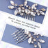 OIIKI 2PCS Silver Rhinestone Hair Combs, Clear Metal Bridal Hair Accessories for Women and Girls