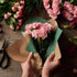 PATIKIL 22.8"x22.8" Pink Flower Wrapping Paper, 20 Sheets Non-Woven Waterproof Floral Bouquet Wrap with 1 Roll Ribbon