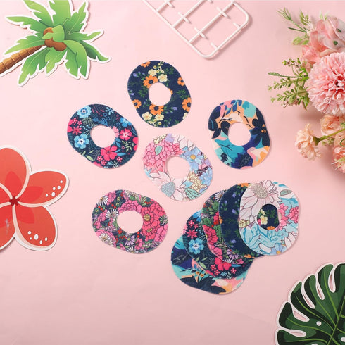 25pcs Sensor Covers for Dexcom G7 - Waterproof Blood Sugar Monitor Patch, Flower Pattern Adhesive Patches