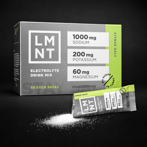 LMNT Zero Sugar Electrolytes, Citrus Salt Drink Mix, 30-Count for Hydration and Performance