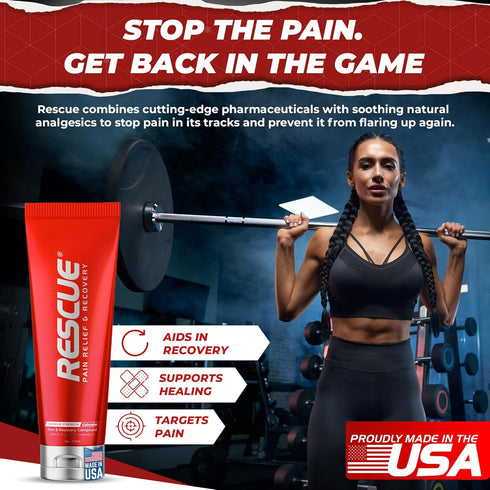 RESCUE PAIN RELIEF & RECOVERY Cream - All-in-One Solution for Back, Neck, Knee, Hand, Foot, and Shoulder Pain - Combines Power of Key Ingredients from Leading Pain Relief CreamProducts - 4 Ounces