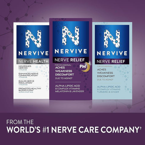 Nervive Nerve Relief PM - with Alpha Lipoic Acid for Nerve Aches, Weakness, Discomfort, 30 Nightly Tablets