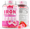 Vegan Iron Filled Gummies for Women - Non Constipating High Absorption 26mg Gentle Bisglycinate Iron with Vitamin C,