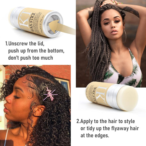 SOVONCARE Hair Wax Stick for Wigs, 2.7 Oz Non-greasy Edge Control Pomade Stick, Long Lasting Temporary Styling (Pack of