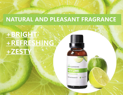 Key Lime Essential Oil, 1 oz (30ml) - 100% Pure Aromatherapy Grade, Boosts Energy and Focus