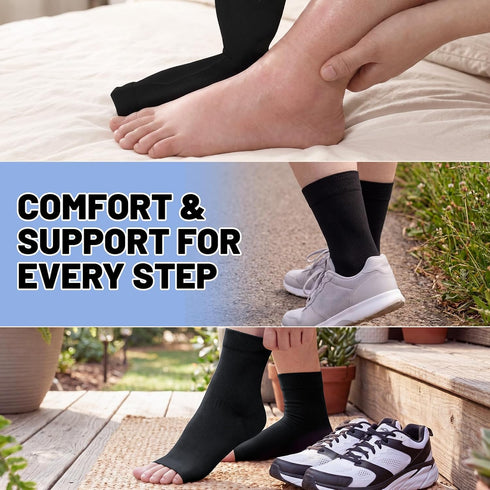 Twistover 24 Pairs Ankle Brace Compression Socks Plantar Fasciitis Socks Ankle Brace Compression Sleeve for Men