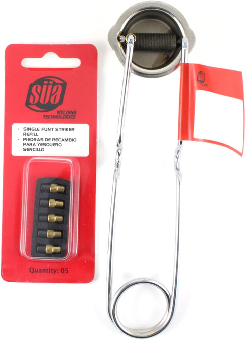 Single Flint Torch Striker/Spark Lighter + Replacement Flints (5 pkg) by SA