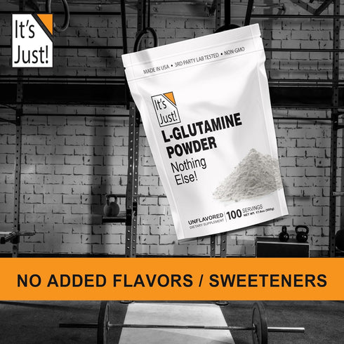 It's Just! L-Glutamine Powder, Unflavored Amino Acid, Faster Muscle Recovery, Leaky Gut, Digestive Support (500 Grams /