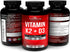 Vitamin K2 (MK7 & MK4) with D3 Supplement, 90 Non-GMO Vegetarian Capsules, 100mcg MK-7, 500mcg MK-4, 5000 IU D3