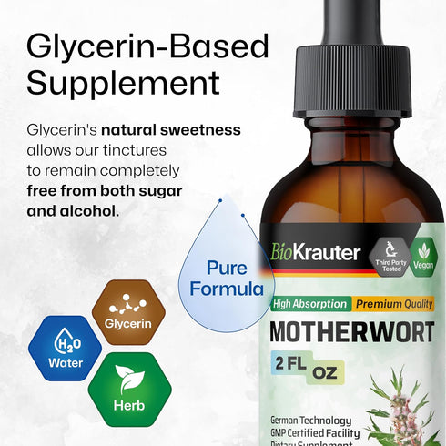 MAUWE HERBS Motherwort Tincture - Organic Herbal Extract for Women’s Health, Promote Calm, Vegan Drops 2 Fl.Oz.
