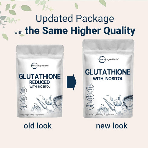 Glutathione Supplement, Pure Reduced Powder with Inositol, 5 Ounce (9 Months Supply), Vegan Antioxidants