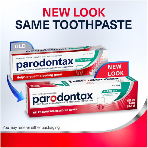 Parodontax Clean Mint Toothpaste - For Gum Health, Helps Cavity Prevention, Anticavity and Antigingivitis, 3.4 Oz x 3