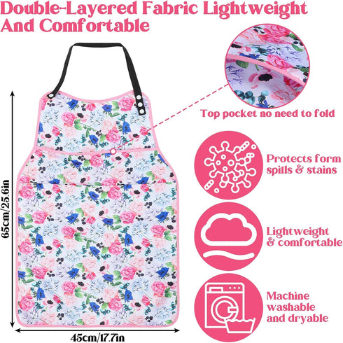 Sorcristy Adult Bib for Women, Reusable Adult Bibs for Eating with Crumb Catcher, Adjustable Bib Clothing Protectors