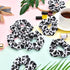 WILLBOND 20 Pieces Cow Print Scrunchies, Women Elastic Silk Satin Hair Ties, Ponytail Holder for Team Party