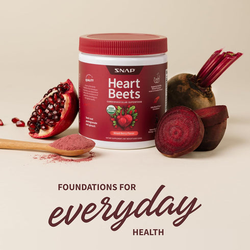 Snap Supplements Heart Beets, USDA Organic Beet Root Powder, 3-in-1 Cardiovascular Superfood, 250g