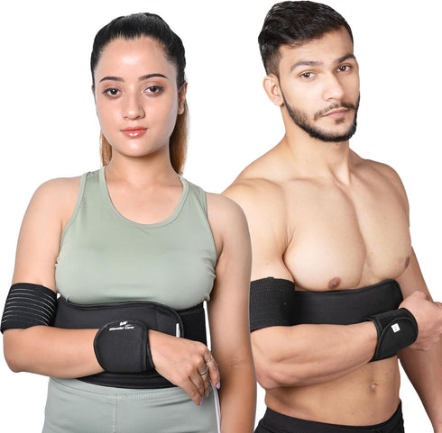 Wonder Care Left Right Shoulder Immobilizer Arm Sling - Elastic Brace for Clavicle Collar Bone Dislocation