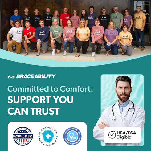 BraceAbility Umbilical Hernia Belt - Abdominal Binder Truss with Compression Pad for Navel, Ventral, Hiatal Relief
