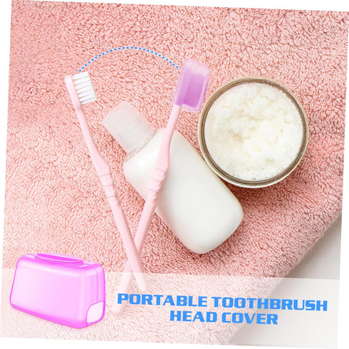 FOMIYES 10pcs Toothbrush Holder, Portable Toothbrush Cap and Cover Case for Travel