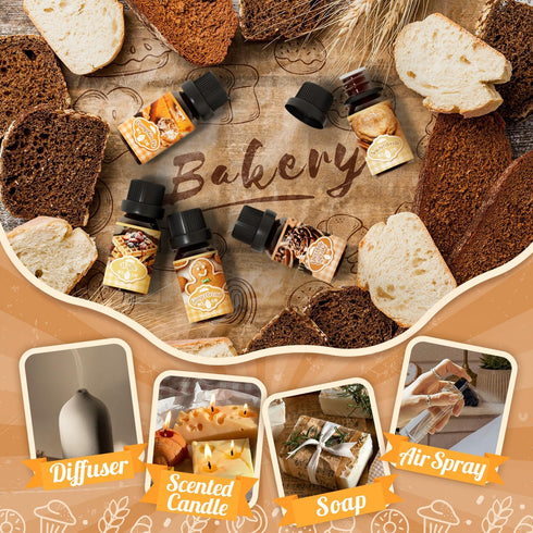 Set, Bakery Essential Oils Gift SNOWSEN Dessert Fragrance Oils for Diffuser for Home, Pumpkin Pie, Waffle, Coffee Cake