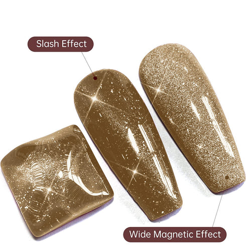 VERONNI Reflective Cat Eye Gel Nail Polish, Glitter Magnetic Shimmer Gel, Soak Off UV LED Nail Art 10ml