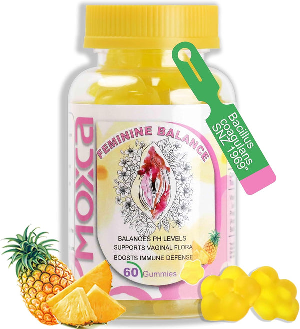 Moxca Womens Health Probiotic Gummies | Vegan Probiotic Supplement with Bacillus Coagulans for