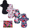 7PCS Reusable Washable Incontinence Cloth Pads, 6PCS Heavy Flow Bamboo Charcoal Sanitary Pads