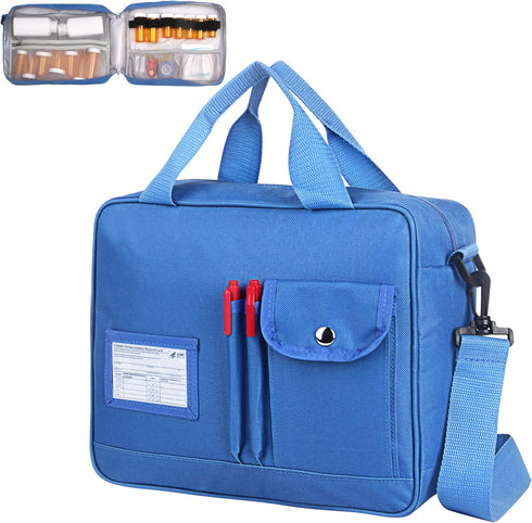 yeloumiss Medicine Bottle Organizer Bag, Large Travel Pill Case Box and Storage, Lockable