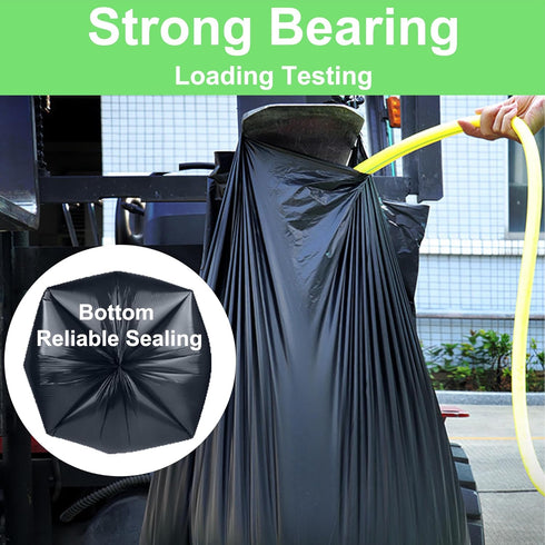 Joylake 65 1.2 60 Count 4 65 Gallon Trash Bags Heavy Duty Mil Bulk with Innovative Flap Ties | Compatible