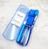 Portable Orthodontic Oral Care Kit for Braces - Interdental Brush, Dental Wax, Floss, Toothbrush Cleaning Kit (Blue)