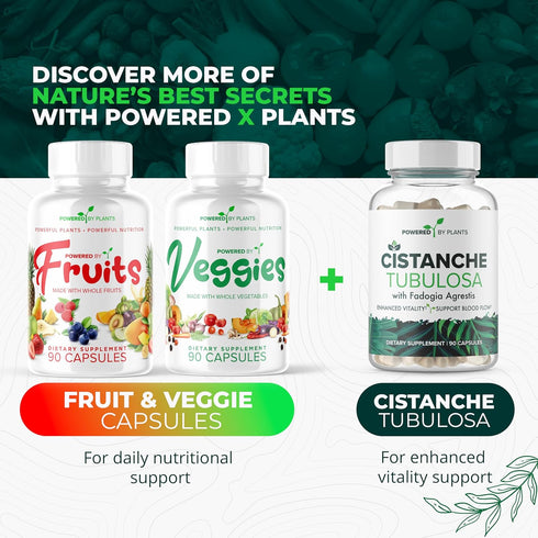 Fruits & Veggies Capsules, Natural Superfood with Vitamins & Minerals, Fruit & Vegetable Supplements for Adults (2 Pack)